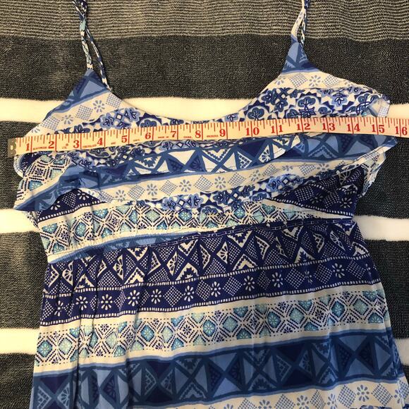 Mudd women's size medium spaghetti strap blue white dress preloved condition - Picture 7 of 8